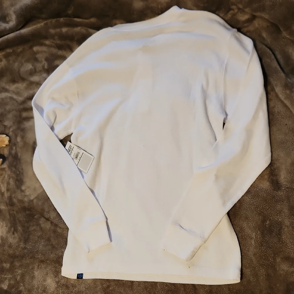 NWT Monument White Waffle Knit Henley Shirt Size Small - Picture 6 of 6